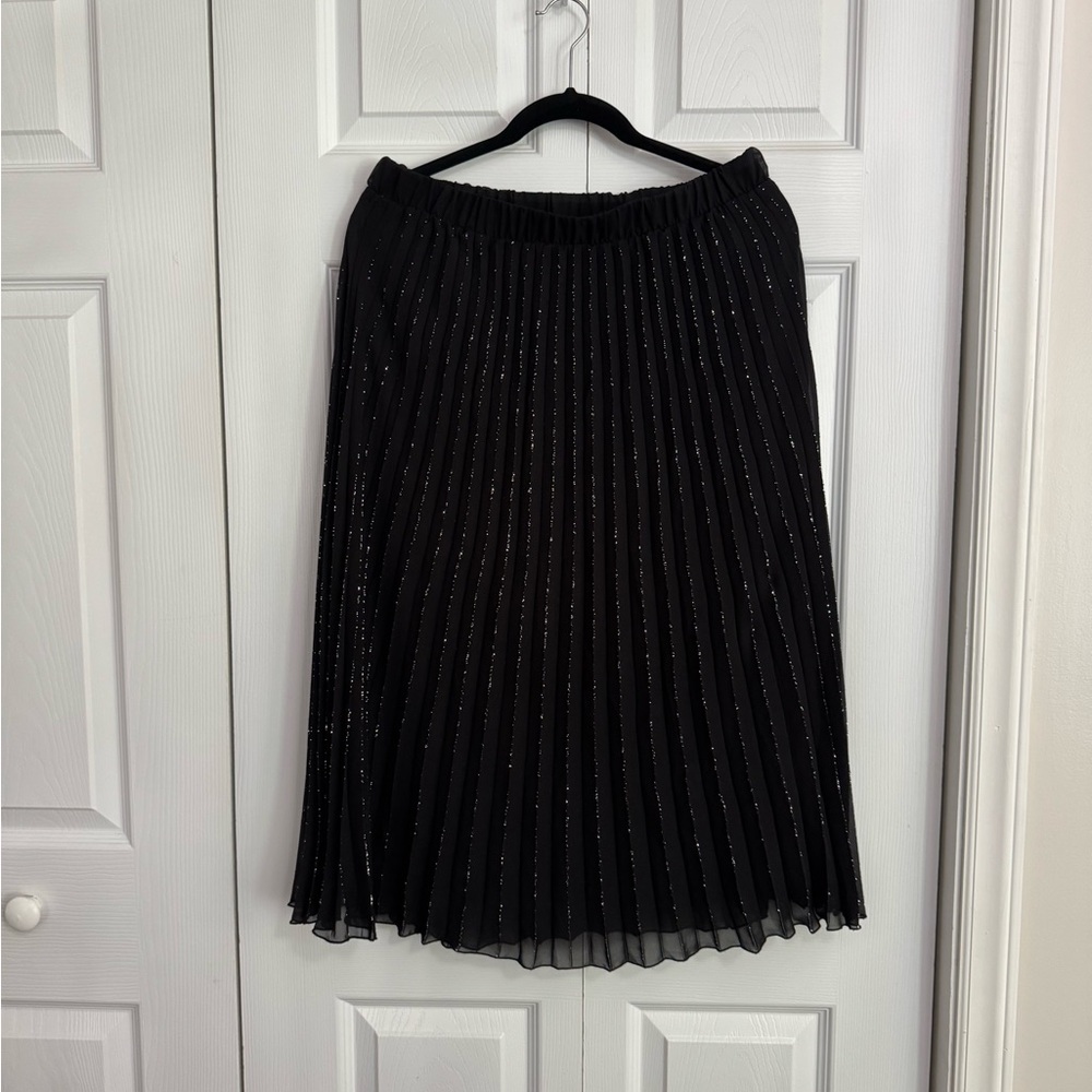 WD.NY Black Sparkle A-Line Skirt